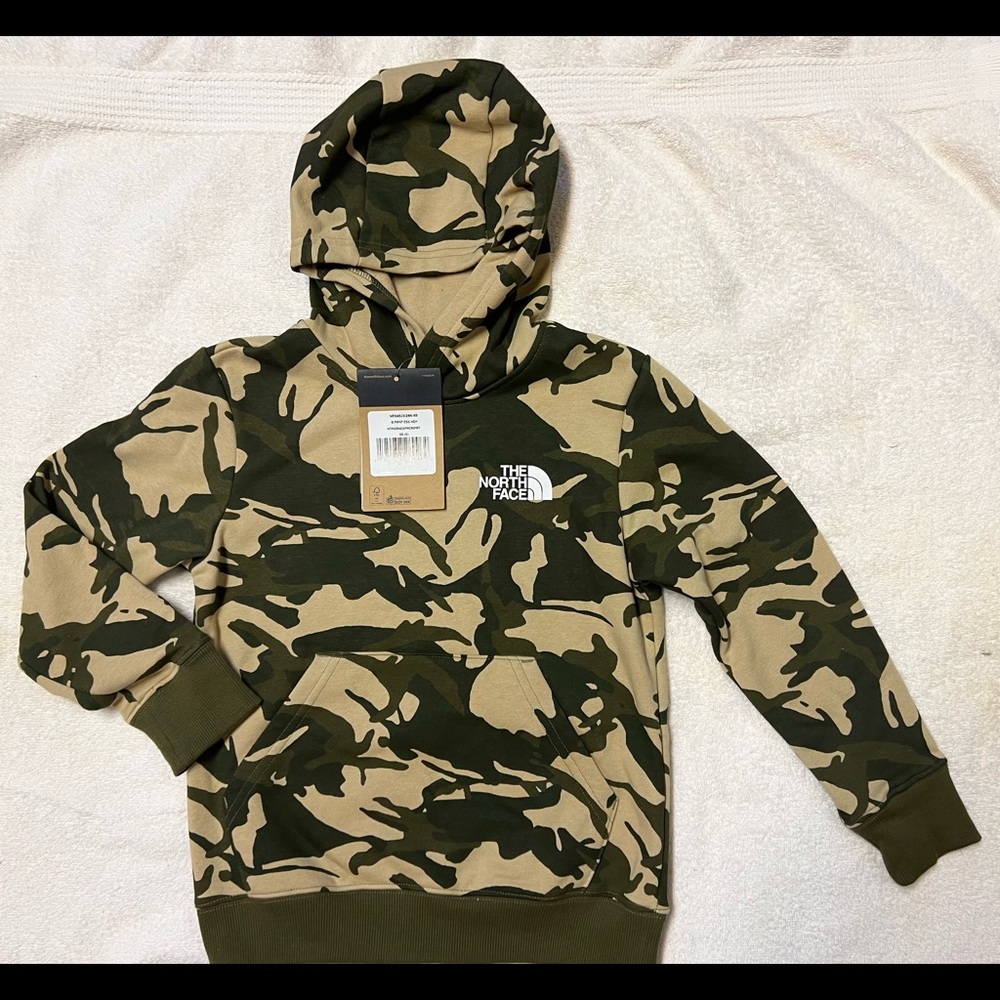 North Face Boys Camo Hoodie sweatshirt NEW XS 6